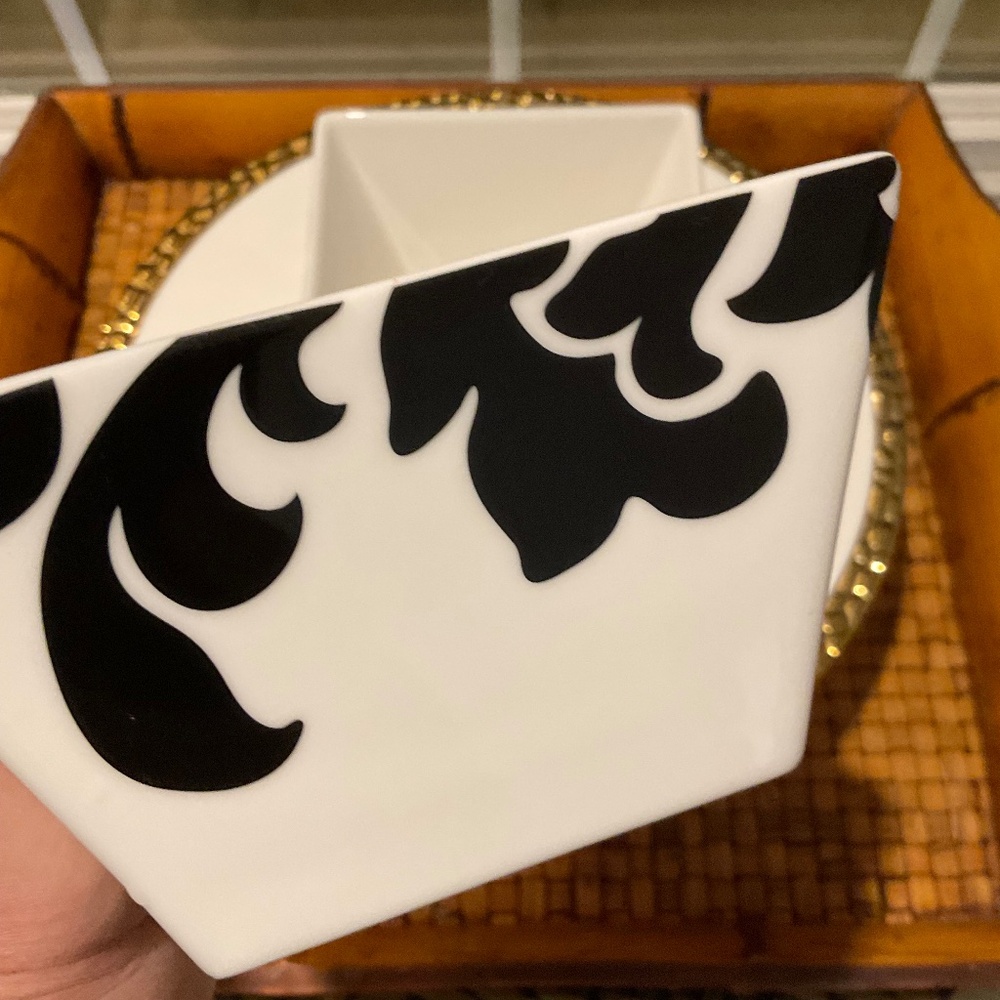 Martha Stewart Macy’s Lisbon Black & White Square Bowls - 2 Total